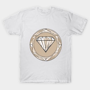 Elegant Diamond Emblem on Black Background No. 638 T-Shirt